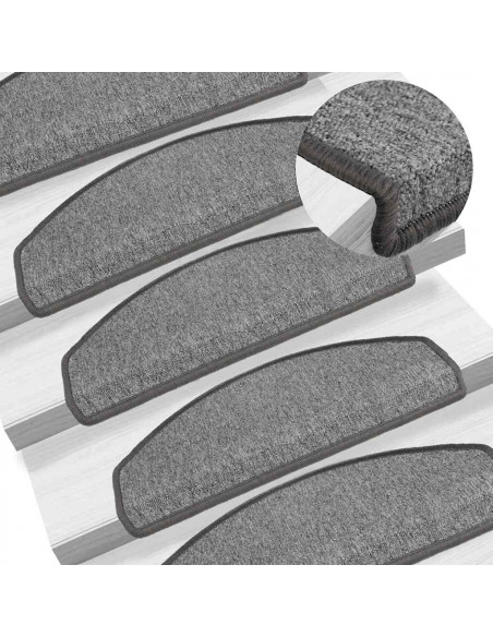 Tappetini per Scale 30 pz Grigio Scuro 65x24x4 cm