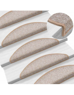 Tappetini per Scale 30 pz Marrone Chiaro 56x17x3 cm