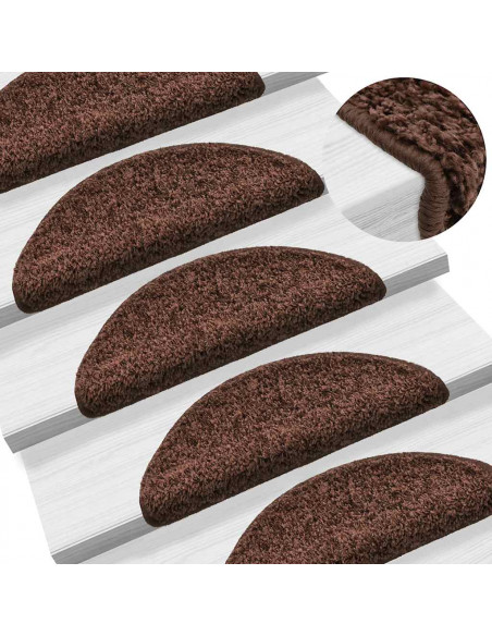 Tappetini per Scale 30 pz Marroni 56x17x3 cm