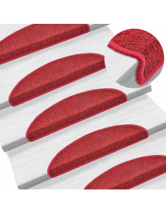Tappetini per Scale 30 pz Rosso Bordò 56x17x3 cm