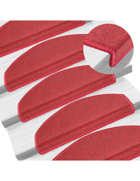 Tappetini per Scale 30 pz Rosso Bordò 65x24x4 cm