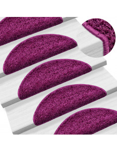 Tappetini per scale 30 pz 56x17x3 cm Viola Semicircolari