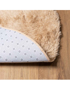 Tappeto Shaggy a Pelo Lungo NAVARRA Beige 100x100 cm poliestere