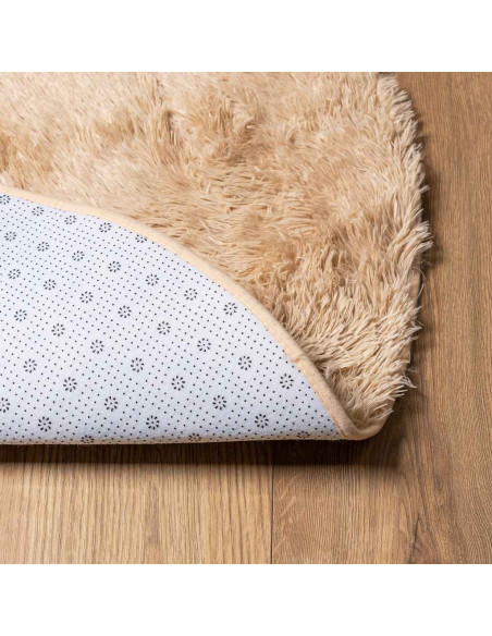 Tappeto Shaggy a Pelo Lungo NAVARRA Beige 160x160 cm poliestere
