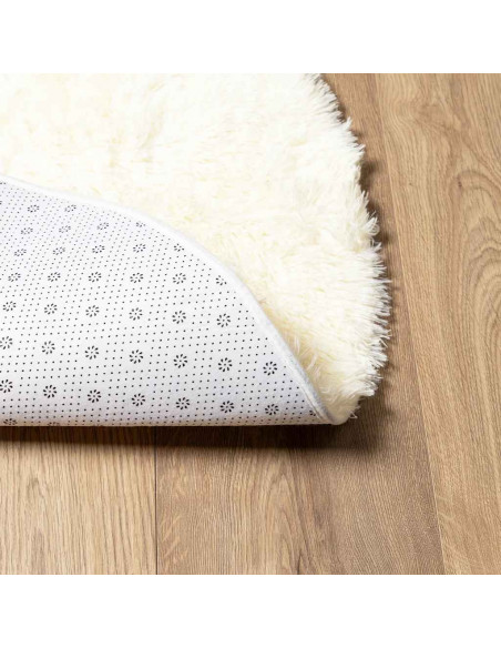 Tappeto Shaggy a Pelo Lungo NAVARRA Crema 120x120 cm poliestere