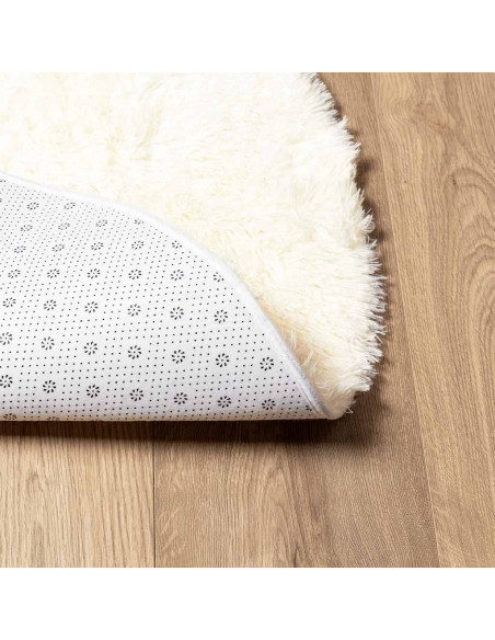 Tappeto Shaggy a Pelo Lungo NAVARRA Crema 200x200 cm poliestere