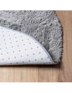 Tappeto Shaggy a Pelo Lungo NAVARRA Grigio Argento 200x200cm