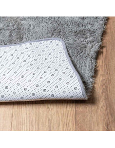 Tappeto Shaggy a Pelo Lungo NAVARRA Grigio Argento 240x240cm