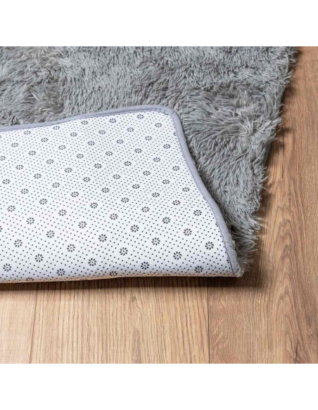Tappeto Shaggy a Pelo Lungo NAVARRA Grigio Argento 240x240cm