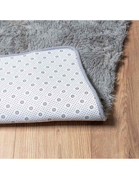 Tappeto Shaggy a Pelo Lungo NAVARRA Grigio Argento 80x150 cm
