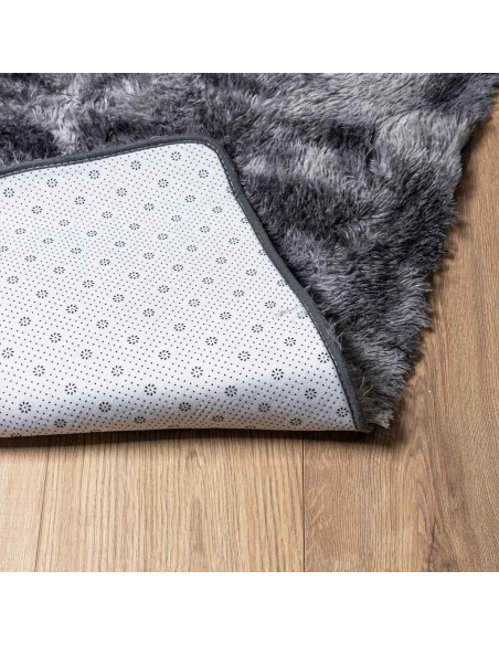 Tappeto Shaggy a Pelo Lungo NAVARRA Grigio Scuro 200x200 cm
