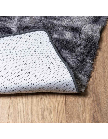 Tappeto Shaggy a Pelo Lungo NAVARRA Grigio Scuro 240x240 cm