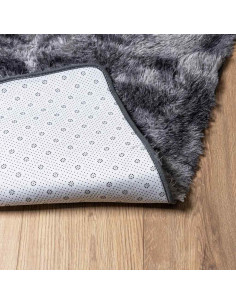Tappeto Shaggy a Pelo Lungo NAVARRA Grigio Scuro 60x100 cm