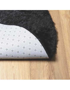Tappeto Shaggy a Pelo Lungo NAVARRA Nero 120x120 cm poliestere