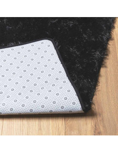 Tappeto Shaggy a Pelo Lungo NAVARRA Nero 200x200 cm poliestere
