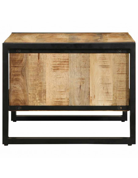 Tavolino 70x50x38 cm in Legno Massello di Mango Grezzo