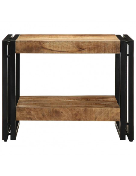 Tavolino da Salotto 50x50x38 cm Legno Massello di Mango Grezzo