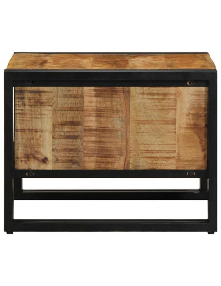 Tavolino da Salotto 50x50x38 cm Legno Massello di Mango Grezzo