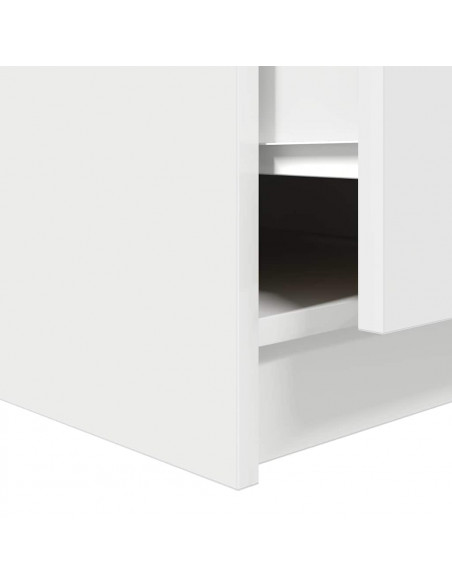 Tavolino da Salotto con Cassetti Bianco 100x100x40 cm