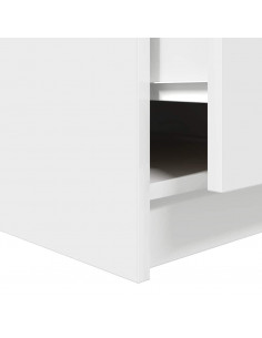 Tavolino da Salotto con Cassetti Bianco 70,5x70x40 cm