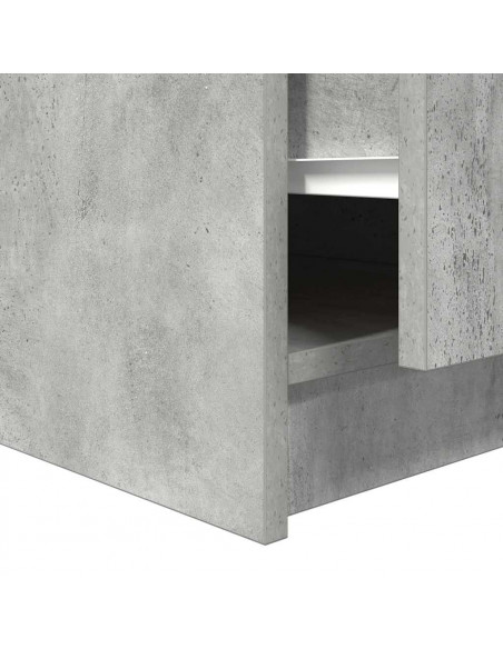 Tavolino da Salotto con Cassetti Grigio Cemento 70,5x70x40 cm