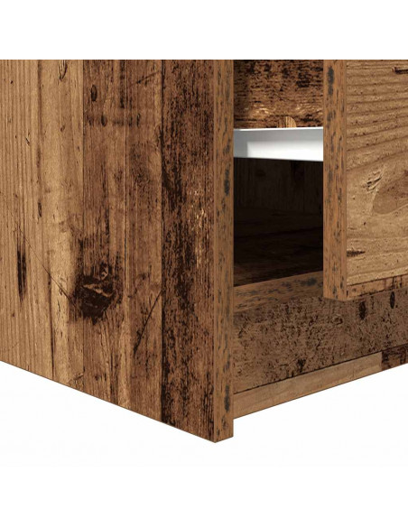 Tavolino da Salotto con Cassetti Legno Antico 70,5x70x40 cm