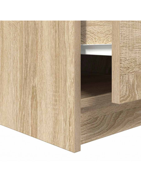 Tavolino da Salotto con Cassetti Rovere Sonoma 100x100x40 cm