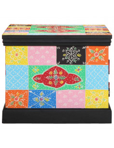 Tavolino da Salotto Multicolore 90x50x40cm Legno Massello Mango