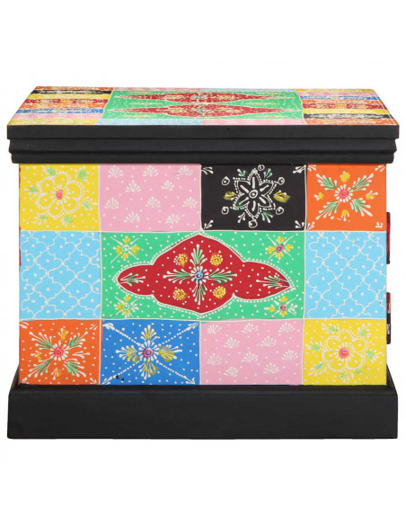 Tavolino da Salotto Multicolore 90x50x40cm Legno Massello Mango