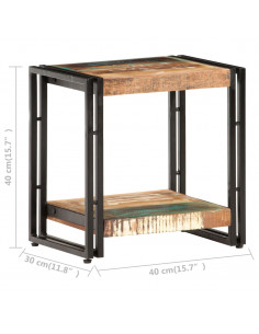 Tavolino Laterale 40x30x40 cm in Legno Massello di Recupero