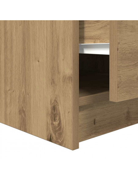 Tavolino Salotto con Cassetti Rovere Artigianale 100x100x40 cm