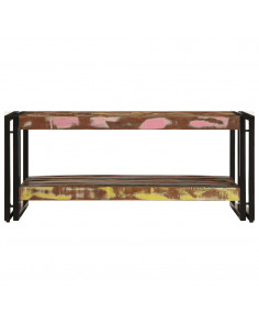 Tavolino Salotto Multicolore 90x50x38cm Legno Massello Recupero