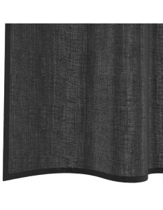 Tende in Voile con Linguetta 2 pz Nero