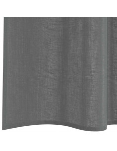 Tende in Voile con Passanti 2 pz Grigio Scuro 140x225 cm