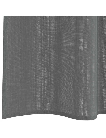 Tende in Voile con Passanti 2 pz Grigio Scuro 140x225 cm