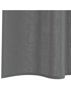 Tende in Voile con Passanti 2 pz Grigio Scuro 140x245 cm