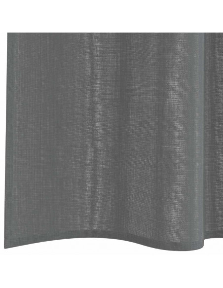 Tende in Voile con Passanti 2 pz Grigio Scuro 140x245 cm