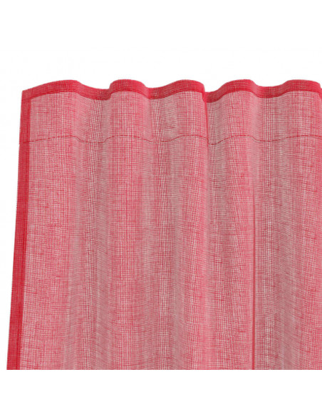 Tende in Voile con Passanti 2 pz Rosso Vino 140x260 cm