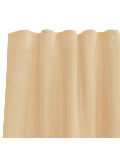 Tende in Voile con Passanti 2 pz Sabbia 140x245 cm