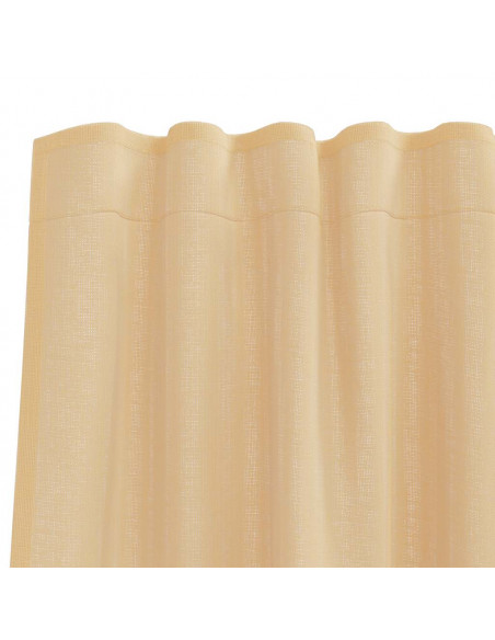 Tende in Voile con Passanti 2 pz Sabbia 140x245 cm