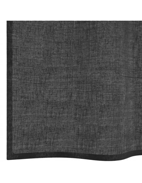 Tende in Voile con Tasche per Aste 2 pz Nero