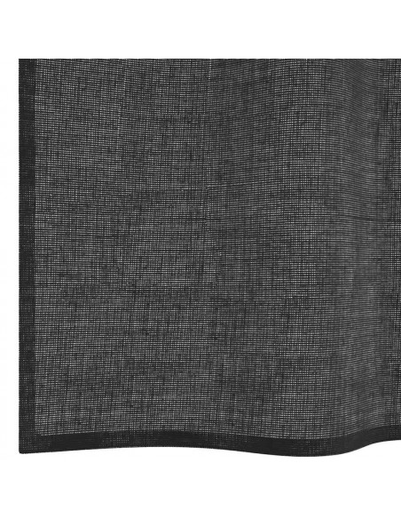 Tende in Voile con Tasche per Aste 2 pz Nero