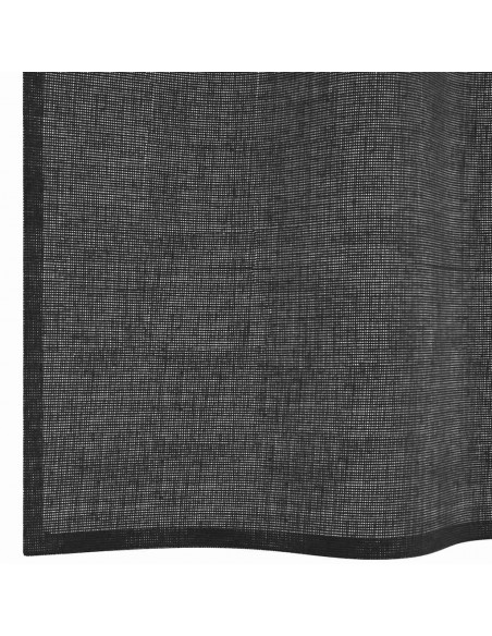 Tende in Voile con Tasche per Aste 2 pz Nero