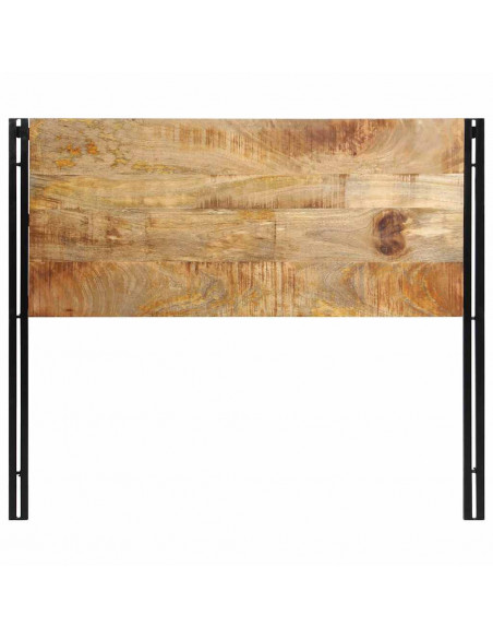 Testiera 120 cm in Legno Massello di Mango e Ferro