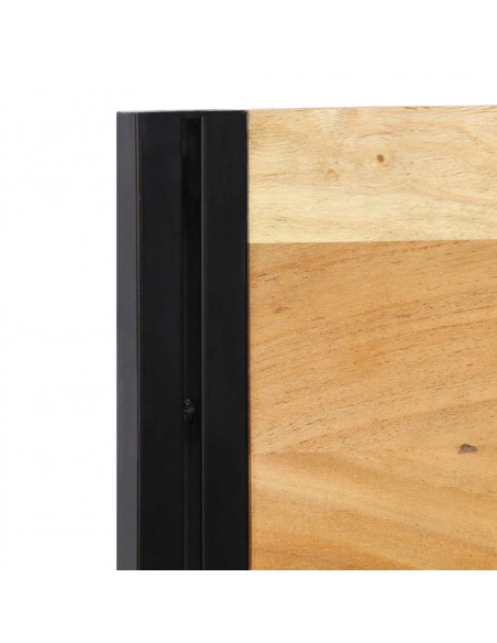 Testiera 200 cm in Legno Massello di Acacia e Ferro