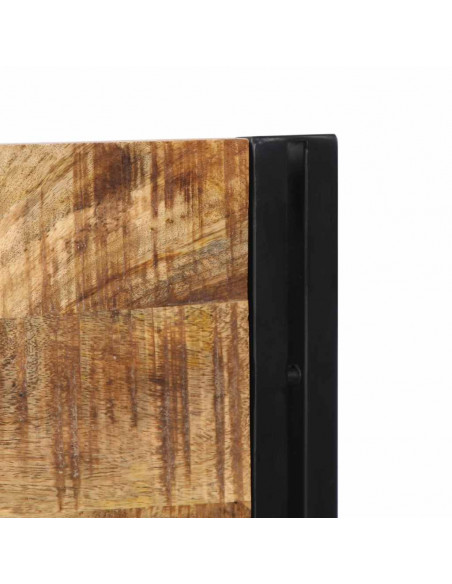 Testiera 200 cm in Legno Massello di Mango e Ferro