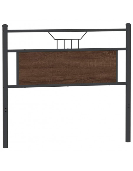 Testiera Rovere Marrone 100 cm in Legno Multistrato e Acciaio