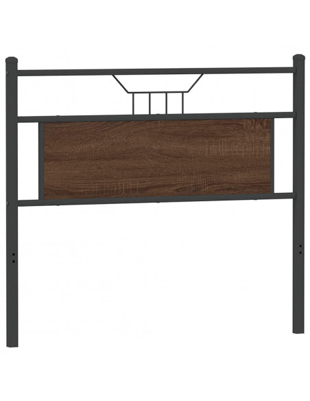 Testiera Rovere Marrone 107 cm in Legno Multistrato e Acciaio