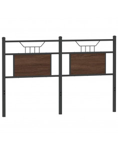 Testiera Rovere Marrone 137 cm in Legno Multistrato e Acciaio