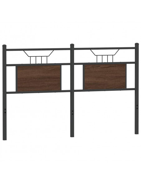 Testiera Rovere Marrone 137 cm in Legno Multistrato e Acciaio
